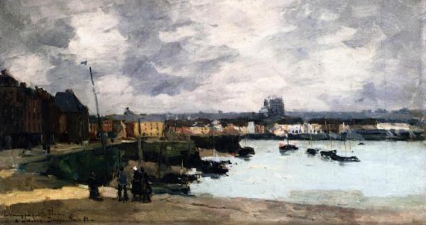 The Quays Of Dieppe, After The Rain by Albert Lebourg