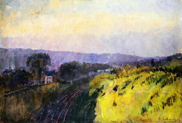 The Railway Line Near Rouen by Albert Lebourg