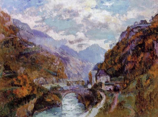 The Rhone At Saint-maurice, Valais by Albert Lebourg