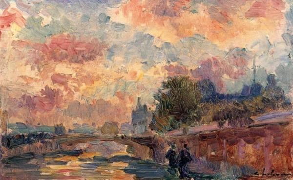 The Small Arm Of The Seine At Paris by Albert Lebourg