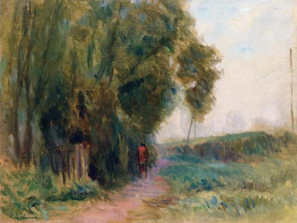 Upward Path Along A Railway Line by Albert Lebourg