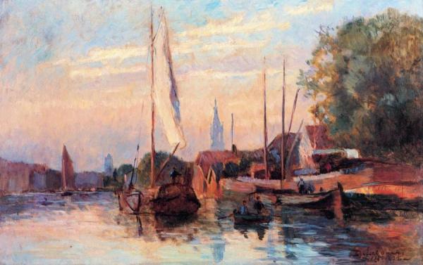 View Of Delft, Sunset by Albert Lebourg