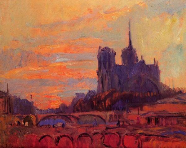 View Of Notre Dame And The Seine by Albert Lebourg