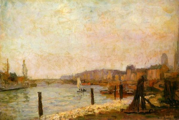 View Of Rouen In Winter by Albert Lebourg