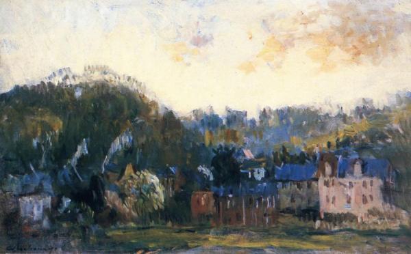 Village On The Seine Near Rouen by Albert Lebourg