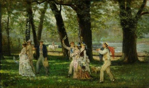 The Picnic Party by Albert Ludovici, Jr Oil Painting Reproductions