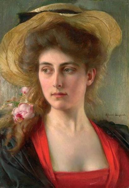 Portrait Of A Young Woman by Albert Lynch
