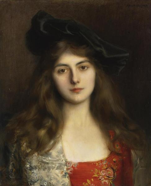 Portrait Of A Young Woman by Albert Lynch