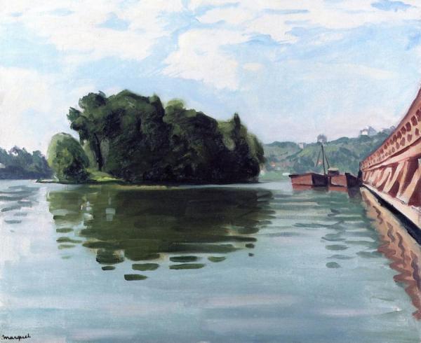 Barges At Mericourt by Albert Marquet