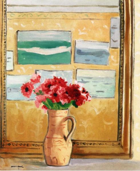 Bouquet By The Mirror by Albert Marquet Oil Painting Reproductions