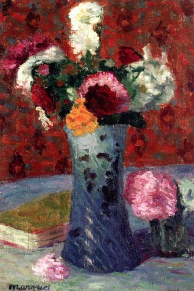 Bouquet In A Blue Vase by Albert Marquet