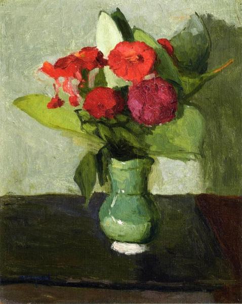 Bouquet Of Flowers In A Green Vase by Albert Marquet
