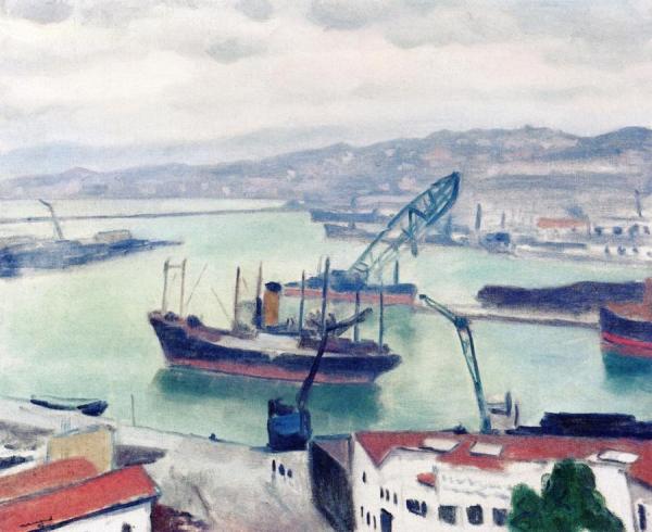 Freighter In Port by Albert Marquet