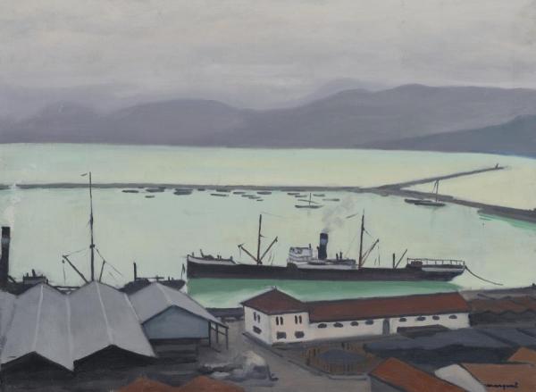Freighters In Port by Albert Marquet
