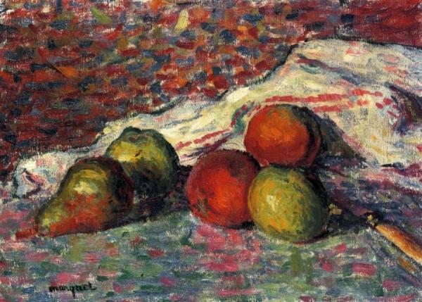 Fruit, Knife And Napkin by Albert Marquet