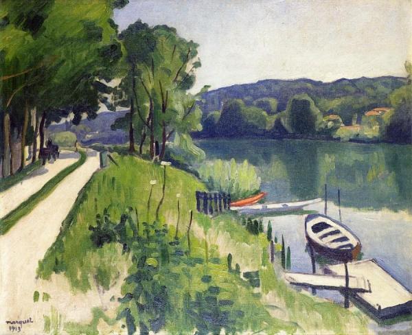 La Varenne, The Red Boat by Albert Marquet
