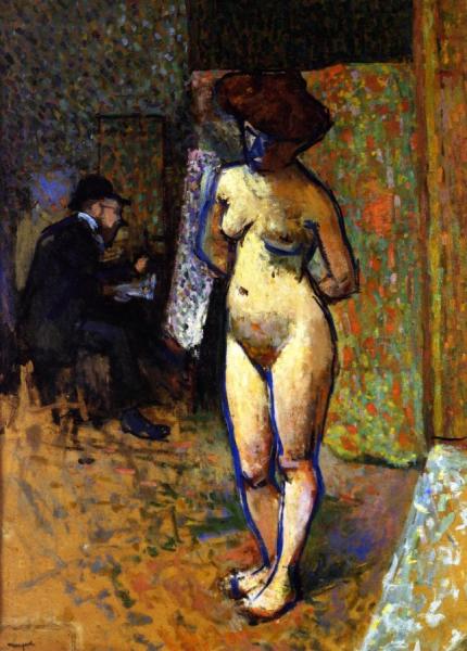 Matisse In Manguin's Studio by Albert Marquet