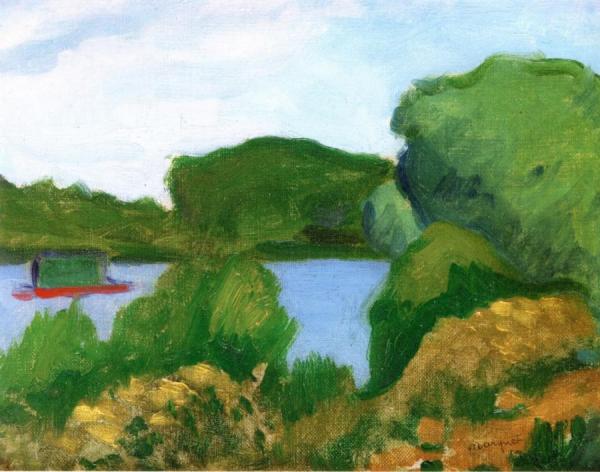 Poissy, Barge On The Seine by Albert Marquet