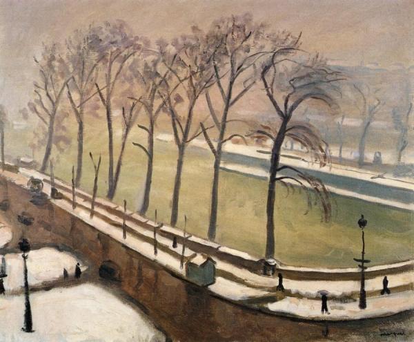 Pont-neuf In The Snow by Albert Marquet