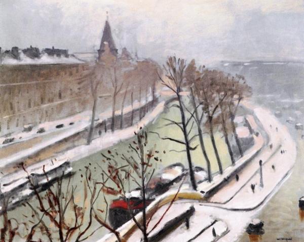 Quai Des Grands Augustins In The Snow by Albert Marquet Oil Painting Reproductions