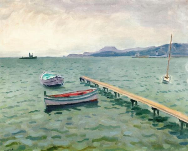 The Arrival Of The Mail Boat, Porquerolles by Albert Marquet