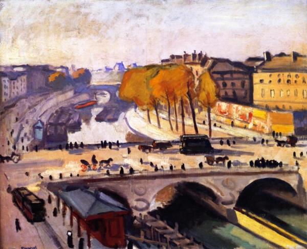 The Pont Saint-michel And The Quai Des Grands Augustins by Albert Marquet Oil Painting Reproductions