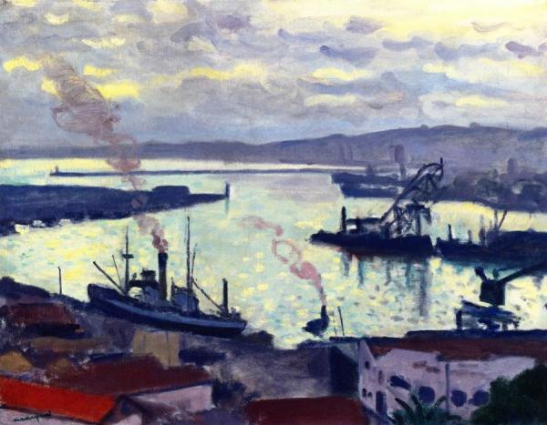 The Port Of Algiers In Grey Weather by Albert Marquet