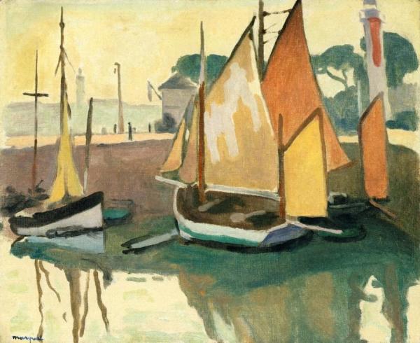 The Port Of La Rochelle, Low Tide by Albert Marquet
