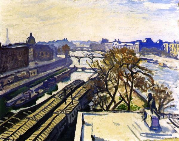 View Of The Seine And The Monument To Henri Iv by Albert Marquet