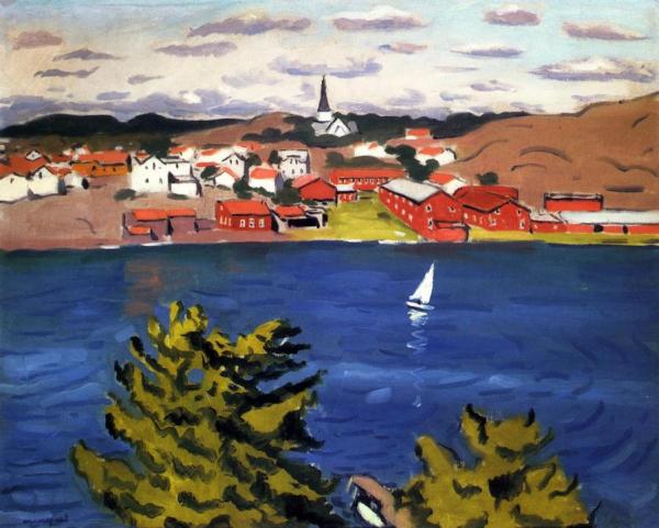 White Sail At Grimstadt, Norway by Albert Marquet