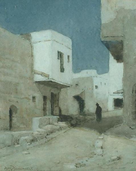 An Arabian Street At Night by Albert Moulton Foweraker