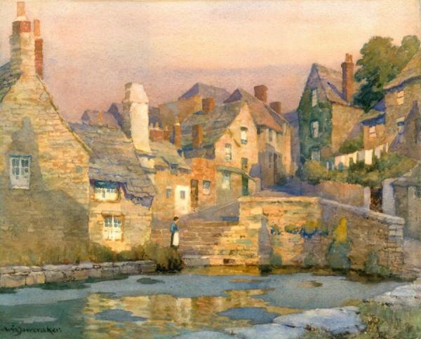 Evening, The Mill Pool, Swanage by Albert Moulton Foweraker