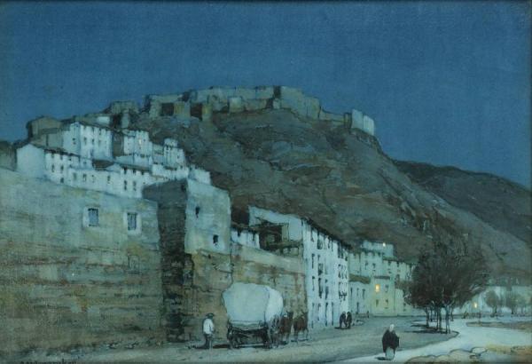 Moonlight, Malaga, Spain by Albert Moulton Foweraker