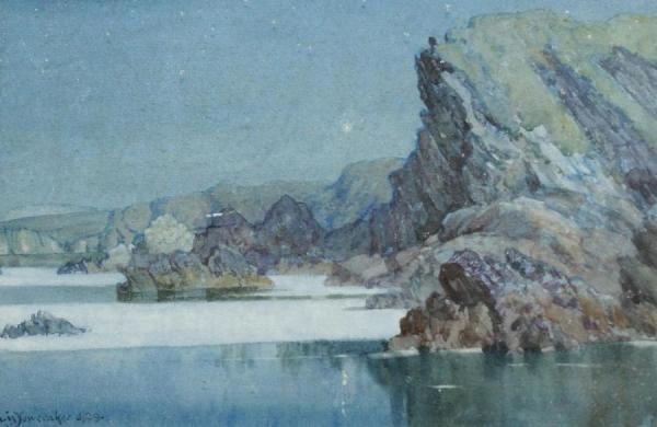 Moonlight, Newquay by Albert Moulton Foweraker