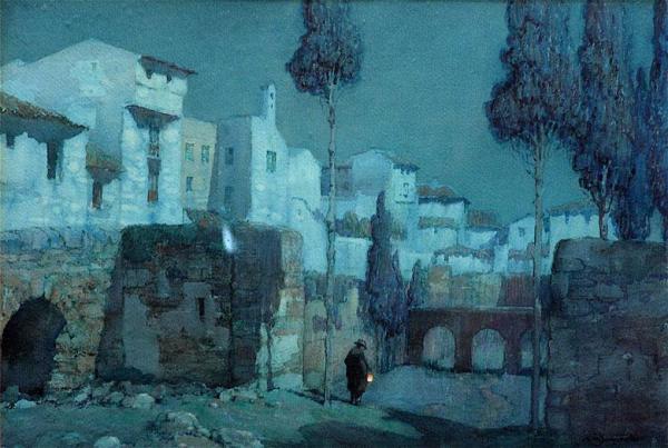 Moonlight. Palma, Majorca by Albert Moulton Foweraker