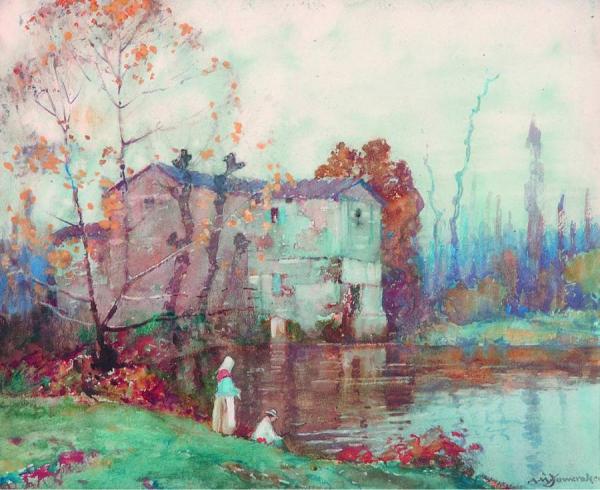 The Mill, Cordes, France by Albert Moulton Foweraker