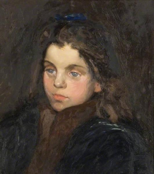 Albert Ranney Chewett Girl With A Blue Bow