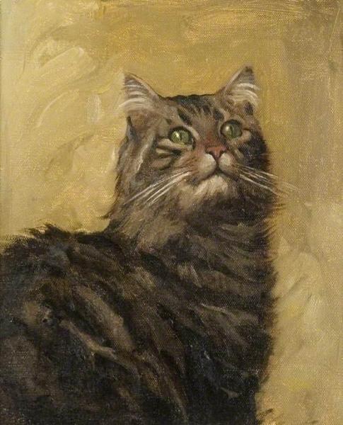 Study Of A Cat For 'teasing' by Albert Ranney Chewett
