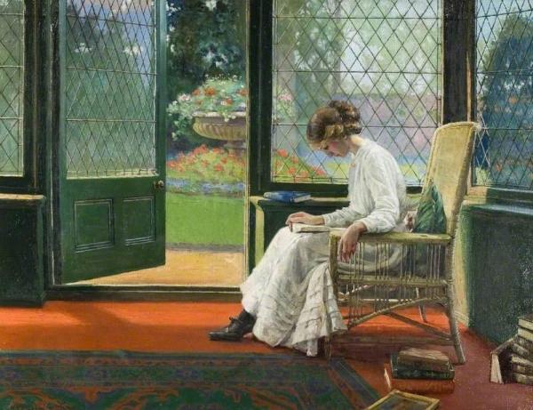 The Library Window by Albert Ranney Chewett Oil Painting Reproductions