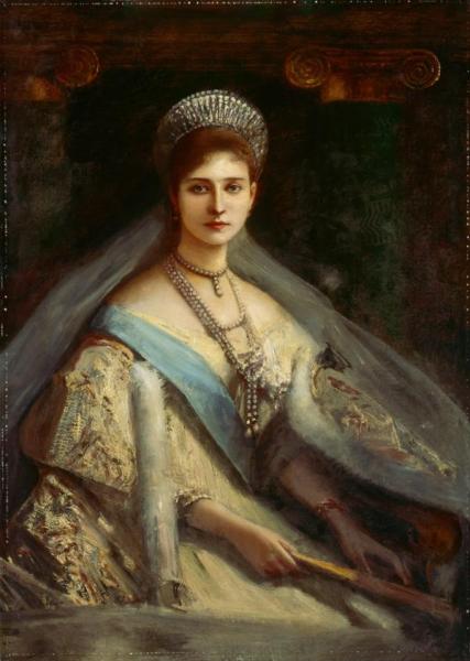 Empress Alexandra Fyodorovna Of Russia by Albert Von Keller Oil Painting Reproductions