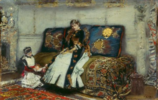 Milli Beckmann With Daughter, Paris by Albert Von Keller