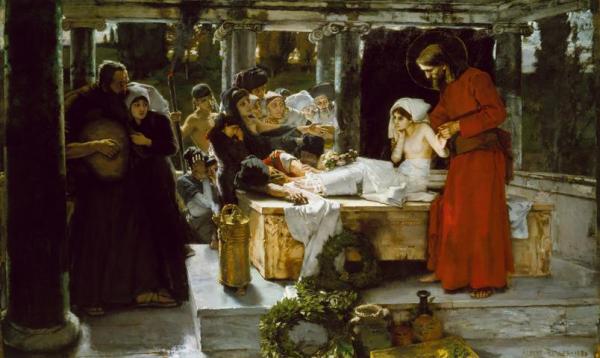 The Awakening Of The Daughter Of Jairus by Albert Von Keller Oil Painting Reproductions