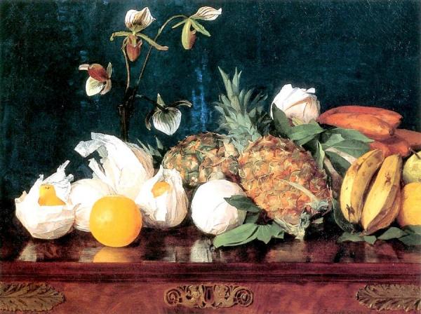 Alberta Binford Mccloskey Still Life With Fruit And Flowers On A Tabletop