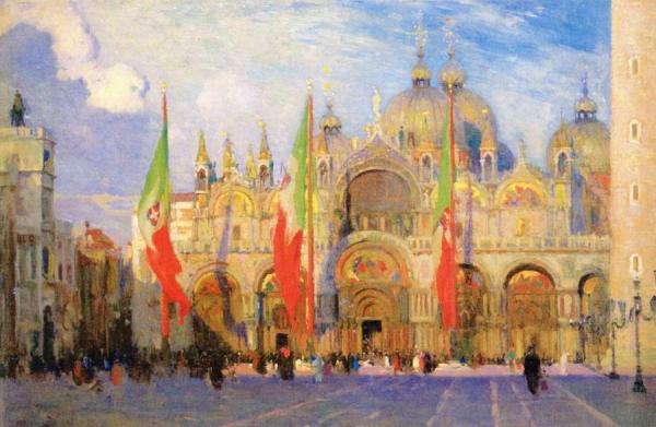 San Marco, Venice, Italy by Aldro Thompson Hibbard Oil Painting Reproductions