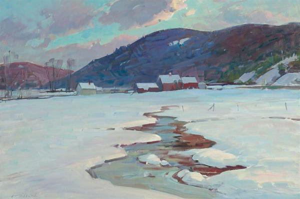 Stream In Winter,vermont by Aldro Thompson Hibbard Oil Painting Reproductions