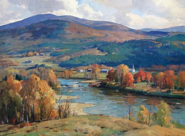 West River In Autumn by Aldro Thompson Hibbard