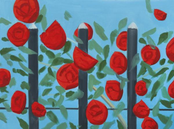 Alex Katz Red Roses With Blue