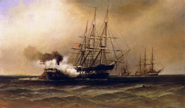 Ramming Of The U.s.s. Cumberland By The Merrimac (c.s.s. Virginia), Hampton Roads, March 8, 1862 by Alexander Charles Stuart