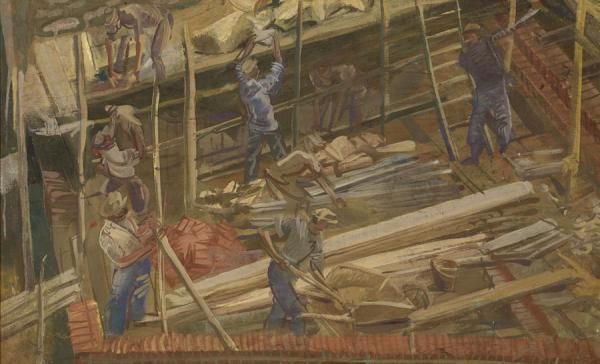 House Builders by Alexander Evgenievich Yakovlev