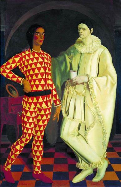 Alexander Evgenievich Yakovlev Pierrot And Harlequin